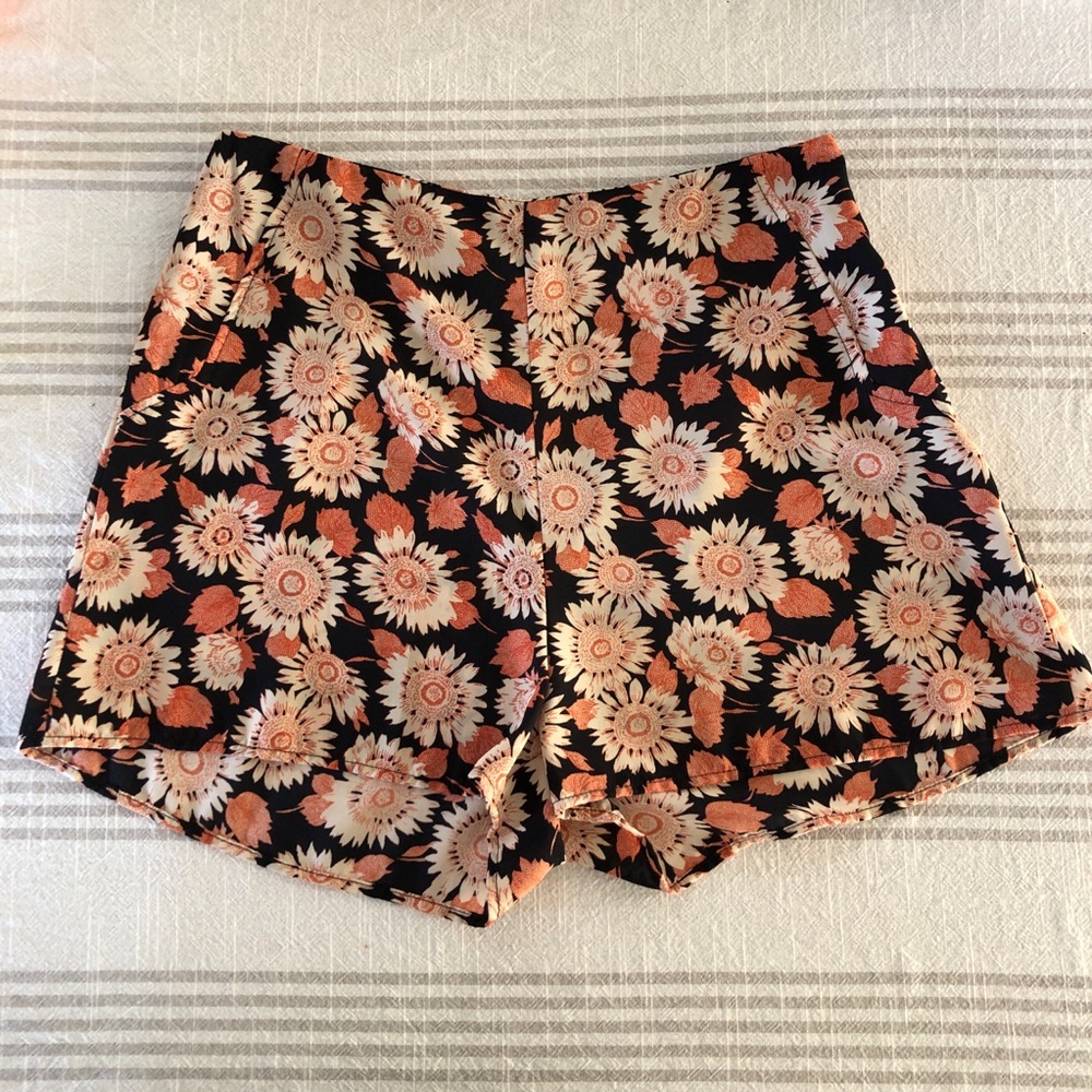 LUSH Silky Floral High Waisted Shorts